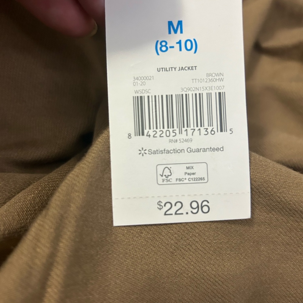 Time and Tru Brown Utility Jacket Womens M(8-10) - Picture 5 of 6